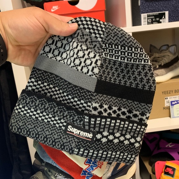 Supreme Multi Pattern Beanie (Black) - Picture 2 of 2